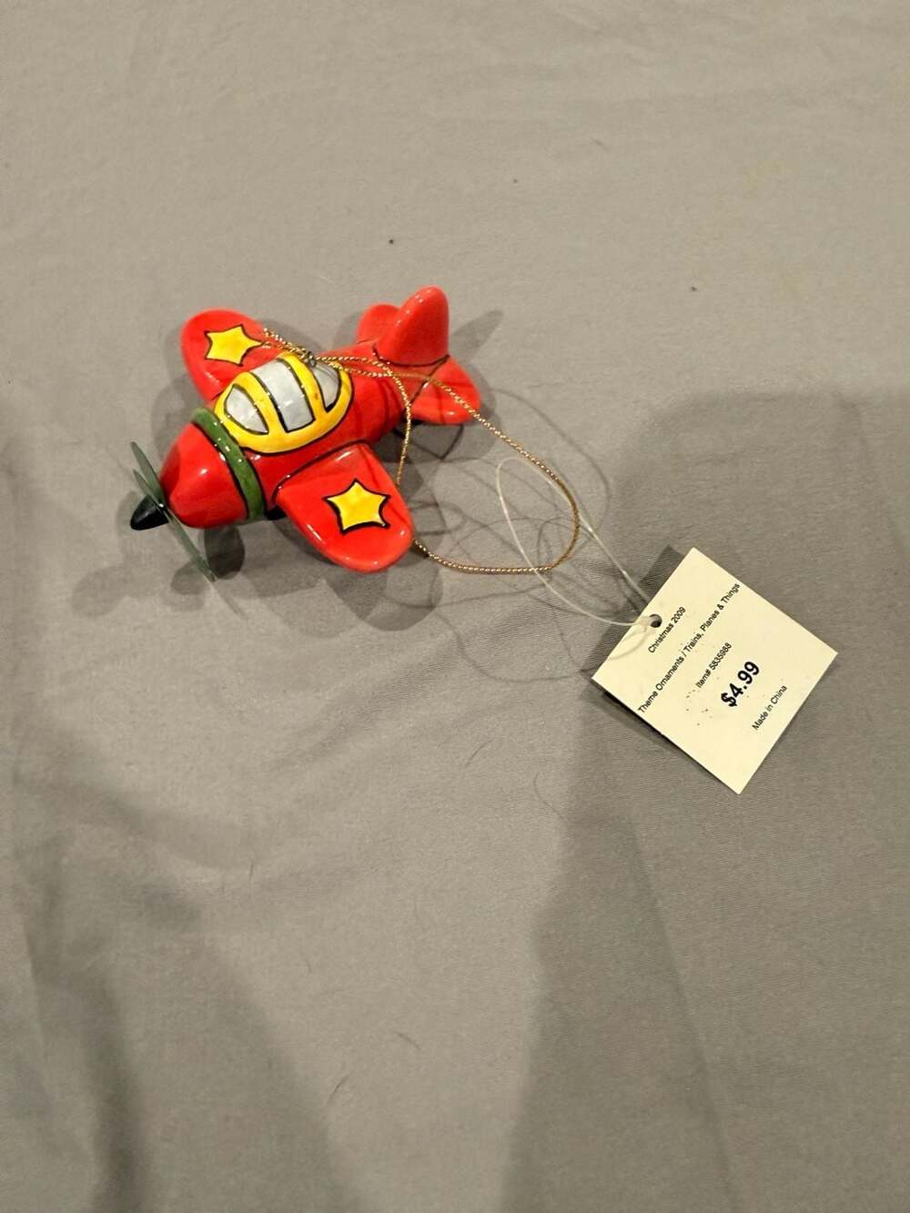 Christmas Theme Ornaments Red Airplane Christmas Ornament